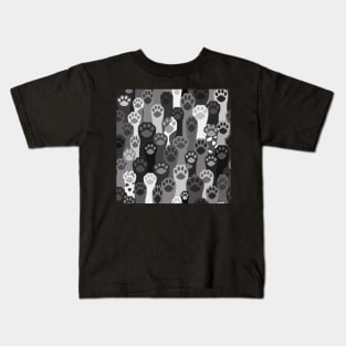 Pawsome Pattern - Black and White Kids T-Shirt